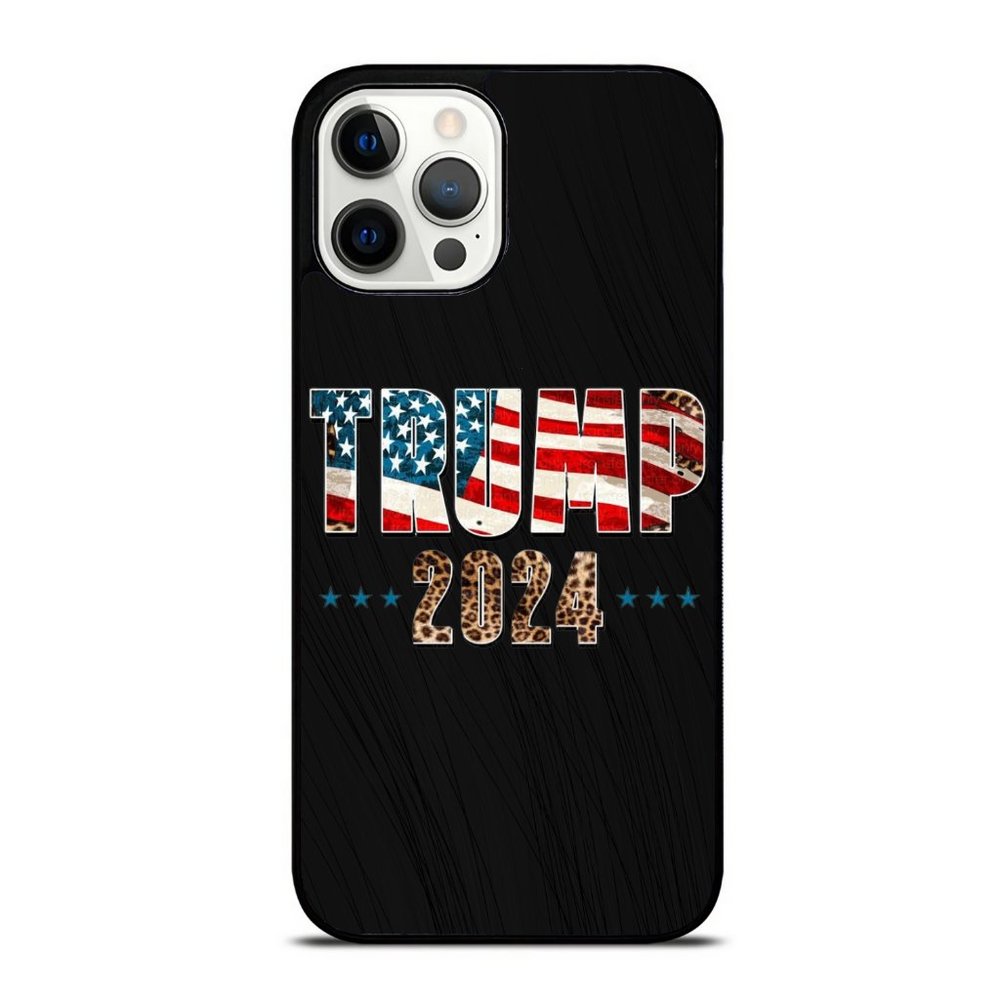 Aesthetic Trump 2024 - Pro Trump Let_s Go Brandon Leopard US Flag iPhone Case
